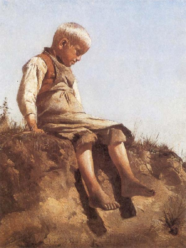 Franz von Lenbach Young Boy in the Sun France oil painting art